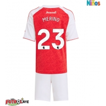 Camiseta Arsenal Mikel Merino #23 Primera Equipación para niños 2025-26 manga corta (+ pantalones cortos)